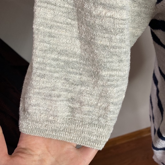 J Crew factory linen blend striped elbow length light sweater size S - Picture 7 of 12